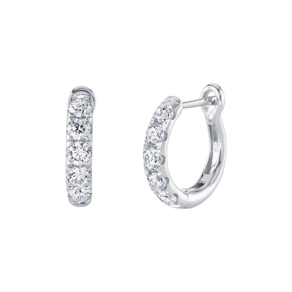 Korman Collection 14K White Gold Diamond Huggies